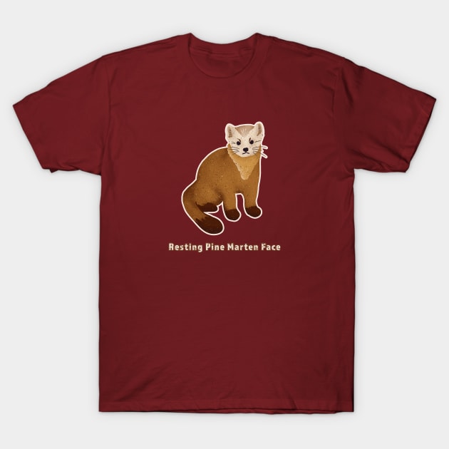 Resting Pine Marten Face T-Shirt by Annelie